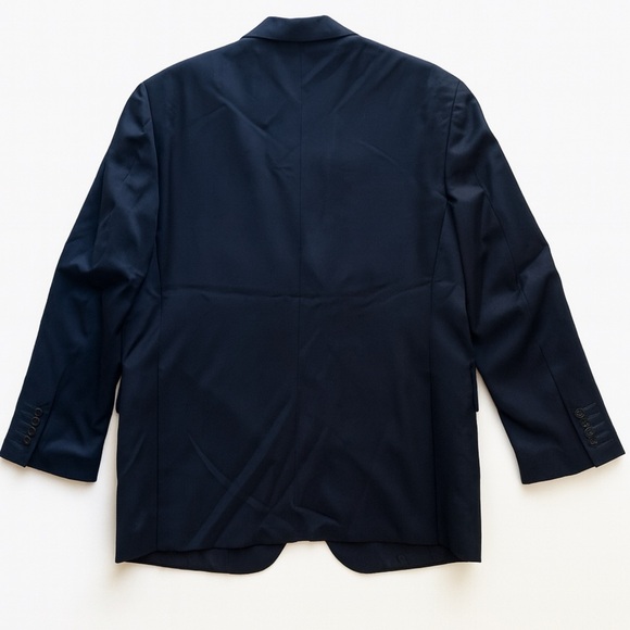 ISAIA Napoli AquaSpider Wool Cupro Navy Men's Blazer - Picture 4 of 12